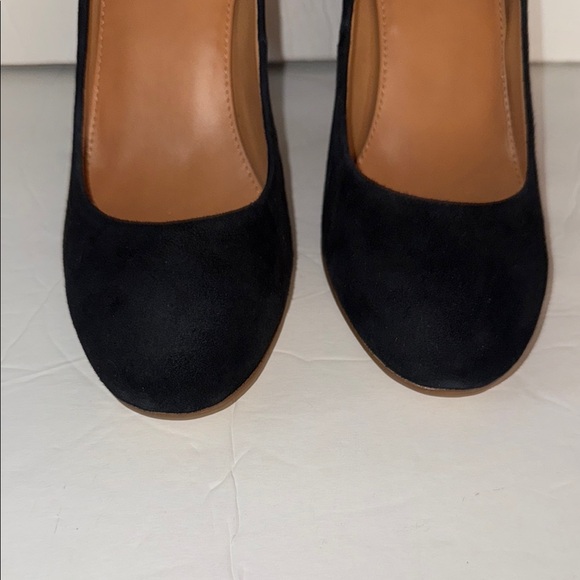 J. Crew Black Classic Suede Round Toe Block Heel Pumps Women’s Size 7.5 - Picture 3 of 6
